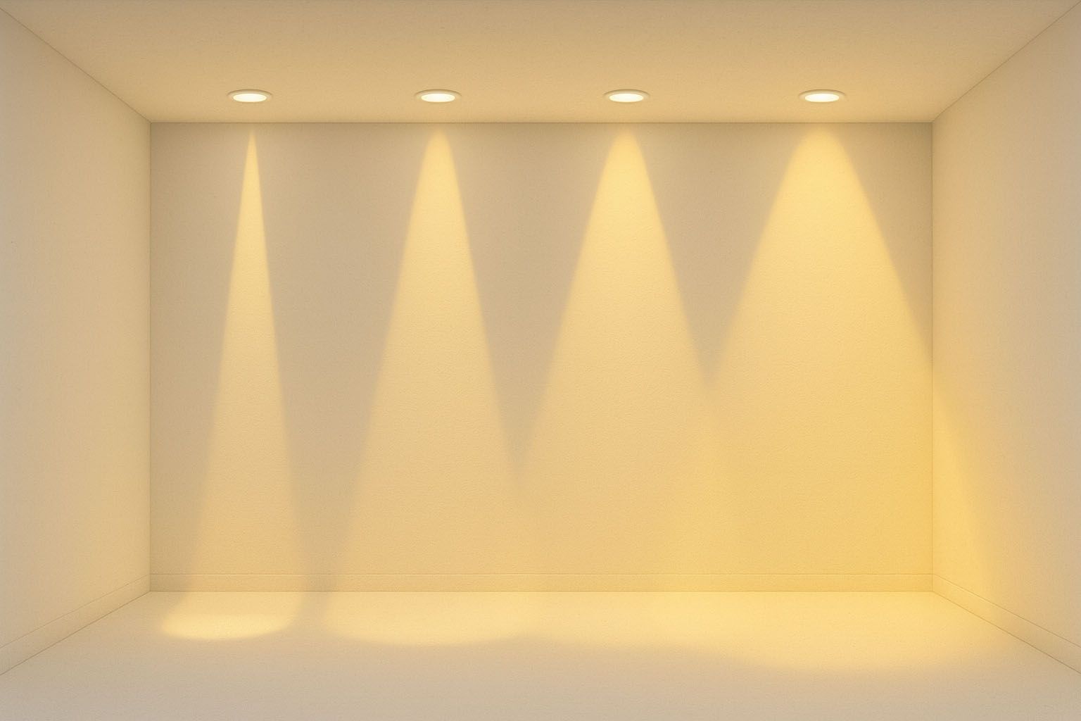simple illustration of beam width for recessed downlights